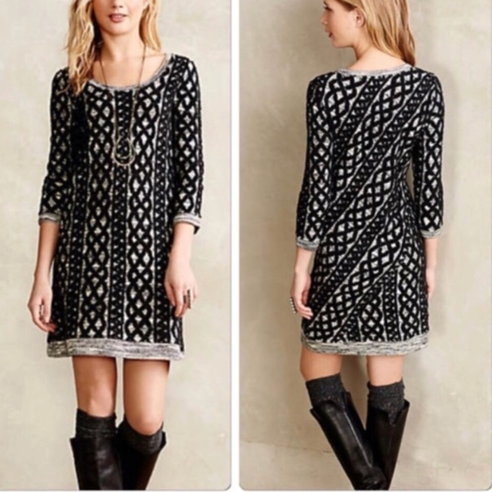 Moth Anthropologie Sweater Stitched Tunic Dress